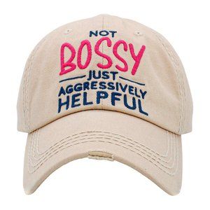 NOT BOSSY JUST AGGRESSIVELY HELPFUL EMBROIDERED BASEBALL CAP FOR LADIES